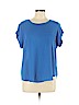 Lily White 100% Polyester Blue Short Sleeve Blouse Size XL - photo 1