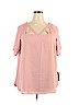 Loralette 100% Polyester Pink Short Sleeve Blouse Size 2X - photo 1