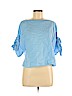 Topshop 100% Cotton Blue Short Sleeve Blouse Size 8 - photo 1
