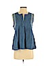 Aqua 100% Cotton Blue Sleeveless Blouse Size S - photo 1