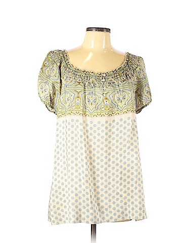 BCBGMAXAZRIA Short Sleeve Silk Top (view 1)