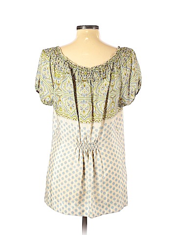 BCBGMAXAZRIA Short Sleeve Silk Top (view 2)