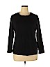 Croft & Barrow 100% Pima Cotton Black Long Sleeve T-Shirt Size 1X - photo 1