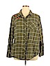 Terra & Sky 100% Cotton Green Long Sleeve Button-Down Shirt Size 1X - photo 1