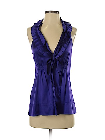 BCBGMAXAZRIA Sleeveless Silk Top (view 1)