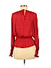 H&M 100% Polyester Red Long Sleeve Blouse Size 4 - photo 2