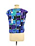 St. John Blue Short Sleeve Silk Top Size L - photo 2
