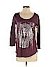 Lucky Brand Burgundy 3/4 Sleeve T-Shirt Size S - photo 1