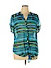 DressBarn 100% Polyester Blue Short Sleeve Blouse Size XL - photo 1