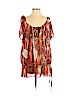 Pure Energy 100% Polyester Orange Short Sleeve Blouse One size - photo 1
