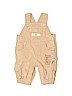 Just One Year by Carter's 100% Cotton Solid Tan Overalls Size Newborn - photo 1