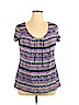Axcess 100% Nylon Purple Short Sleeve Blouse Size XL - photo 1