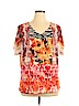 Chico's 100% Polyester Orange Short Sleeve Top Size XL (3) - photo 1