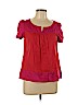 H&M 100% Cotton Red Short Sleeve Top Size 10 - photo 1