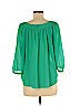 H&M 100% Polyester Green 3/4 Sleeve Blouse Size 4 - photo 2