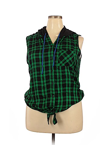 No Boundaries Sleeveless Button-Down Shirt (view 1)