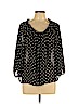 H&M 100% Polyester Black Long Sleeve Blouse Size 10 - photo 1