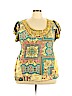 Jensen Women Only 100% Rayon Yellow Short Sleeve Blouse Size 2X - photo 1
