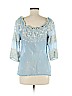 Plenty By Tracy Reese Blue 3/4 Sleeve Blouse Size 10 - photo 2