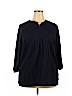 Croft & Barrow 100% Cotton Blue 3/4 Sleeve Top Size 2X - photo 1