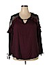 Maurices 100% Polyester Burgundy Long Sleeve Blouse Size 20 (2) - photo 1