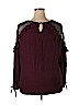 Maurices 100% Polyester Burgundy Long Sleeve Blouse Size 20 (2) - photo 2