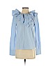 H&M Blue Long Sleeve Blouse Size 4 - photo 1
