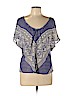 Charlotte Russe 100% Polyester Blue Short Sleeve Blouse Size L - photo 1