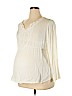 Liz Lange Maternity 100% Rayon Ivory 3/4 Sleeve Top Size XL - photo 1