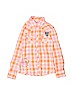 Justice Orange Long Sleeve Button-Down Shirt Size 10 - photo 1