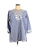 Talbots 100% Cotton Blue 3/4 Sleeve Blouse Size 1X - photo 1