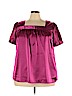 Lane Bryant 100% Polyester Pink Short Sleeve Blouse Size 22 - 24 Plus - photo 1