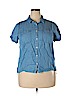 A New Day 100% Lyocell Blue Short Sleeve Button-Down Shirt Size XXL - photo 1