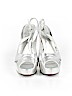 Sergio Rossi 100% Leather Silver Heels Size EU 38 1/2 - photo 2