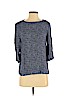 H&M 100% Viscose Blue 3/4 Sleeve Blouse Size 4 - photo 1