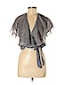 Anna Sui 100% Polyester Gray Short Sleeve Blouse Size 6 - photo 1