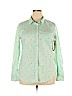 Merona 100% Cotton Green Long Sleeve Button-Down Shirt Size XXL - photo 1