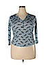 H&M 100% Polyester Blue Long Sleeve Top Size XS - photo 1