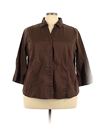 Basic Editions Long Sleeve Button-Down Shirt (view 1)