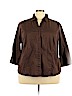 Basic Editions Brown Long Sleeve Button-Down Shirt Size 3X - photo 1