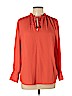 Ann Taylor 100% Polyester Red Long Sleeve Blouse Size L (petite) - photo 1