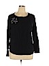 Ann Taylor LOFT 100% Cotton Black Long Sleeve T-Shirt Size XL - photo 1