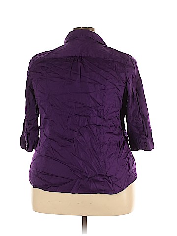 Lane Bryant Outlet 3/4 Sleeve Button-Down Shirt (view 2)