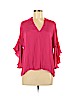Zara 100% Polyester Pink Long Sleeve Blouse Size M - photo 1