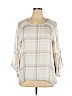 LC Lauren Conrad 100% Rayon White 3/4 Sleeve Top Size XL - photo 1