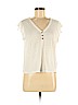 H&M 100% Linen White Short Sleeve Blouse Size M - photo 1