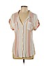 Thread & Supply 100% Rayon Tan Short Sleeve Blouse Size L - photo 1