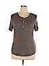 A New Day Brown Short Sleeve Henley Size XL - photo 1
