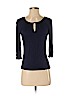 H&M 100% Viscose Blue 3/4 Sleeve Top Size S - photo 1