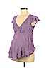 Motherhood Purple Short Sleeve Blouse Size L - photo 1